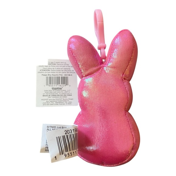 Peeps Iridescent Metallic Pink Backpack Clip 4.5” Collectible Keychain Plush NEW - Picture 2 of 3